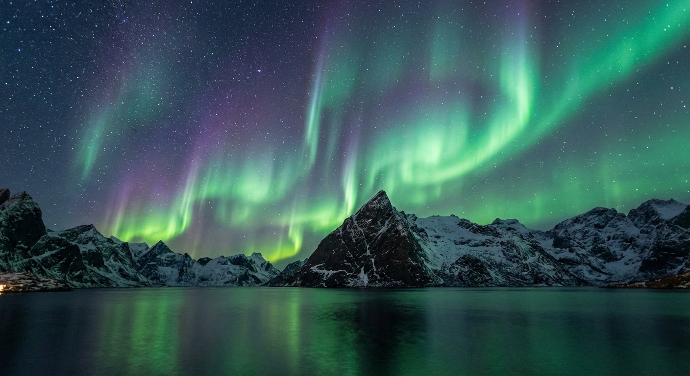 Nordlichter über den Lofoten